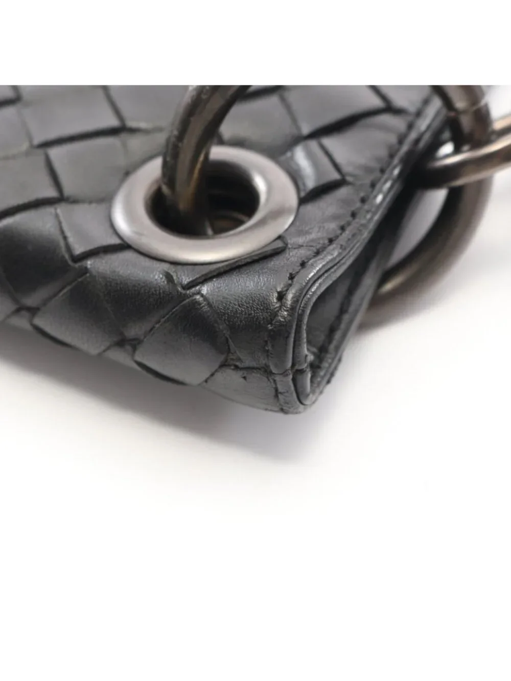 Bottega Veneta Shoulder Bag Intrecciato Black Navy Leather